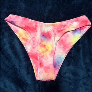 Zaful Pink and Yellow Tie-Dye Bikini Bottom, size 6
